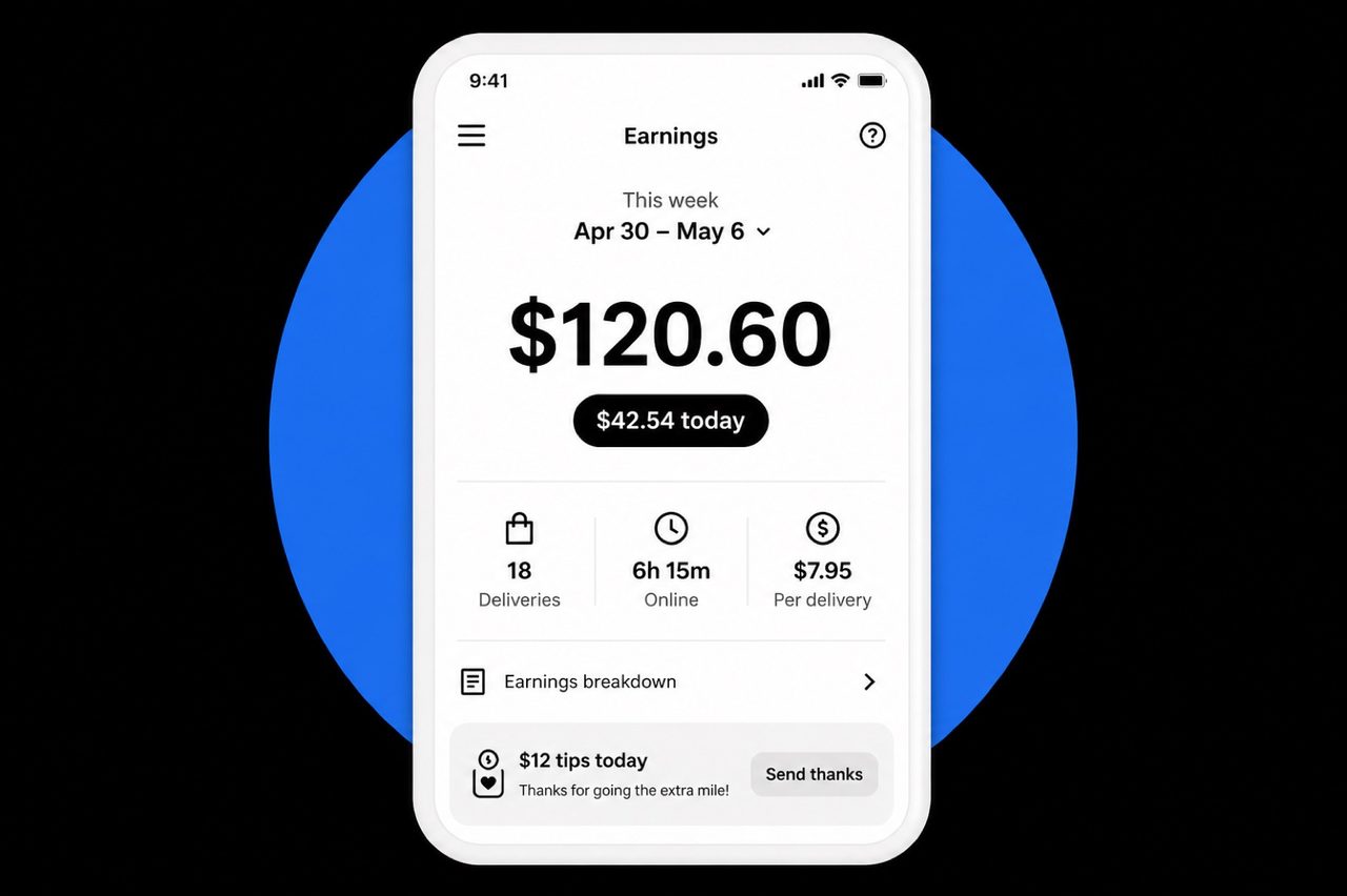 Weekly earnings summary in the Ryde app